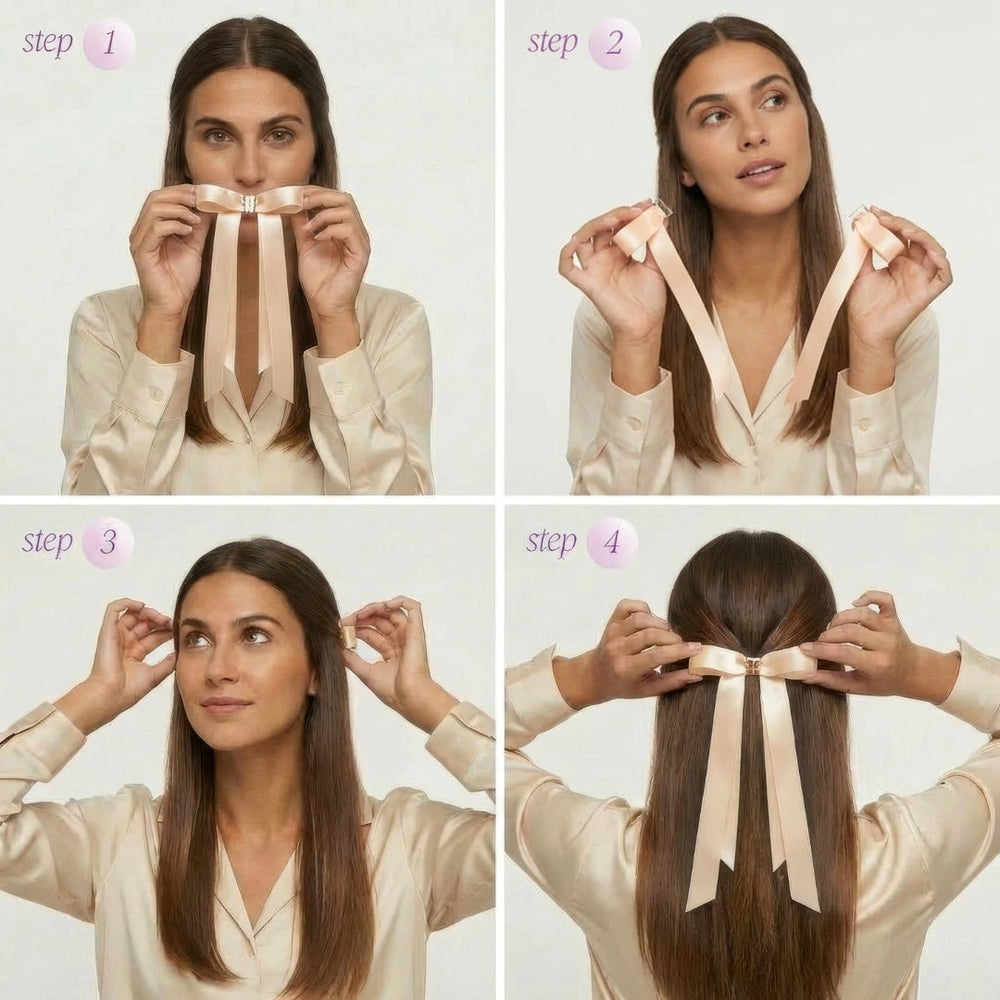 Klip Ruban Rose Poudré - Barette aimantée — visuel 8